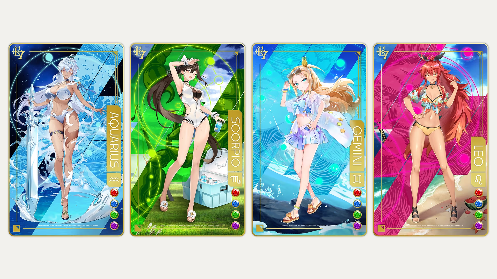 Epic Seven themed tarot card collection