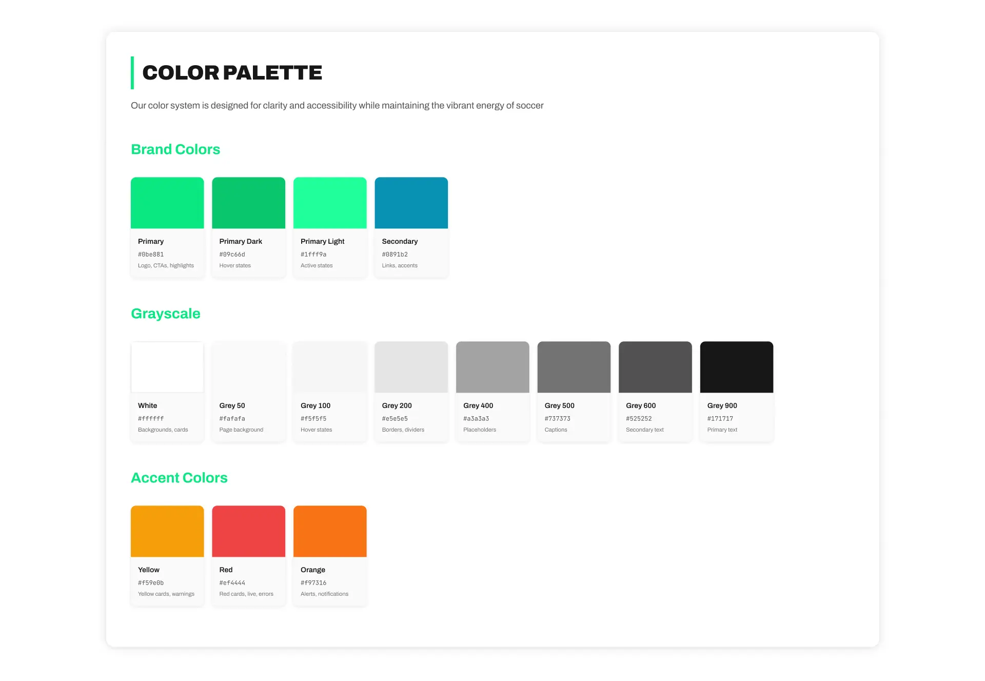 Futbol color palette