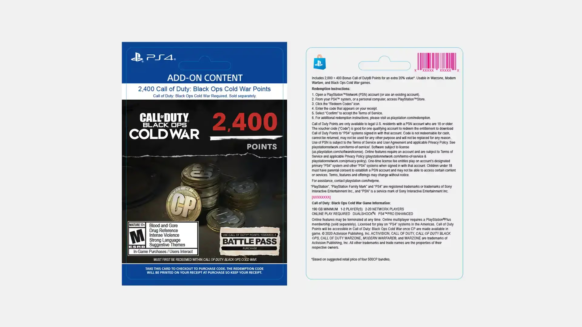 Call of Duty Points PlayStation Card