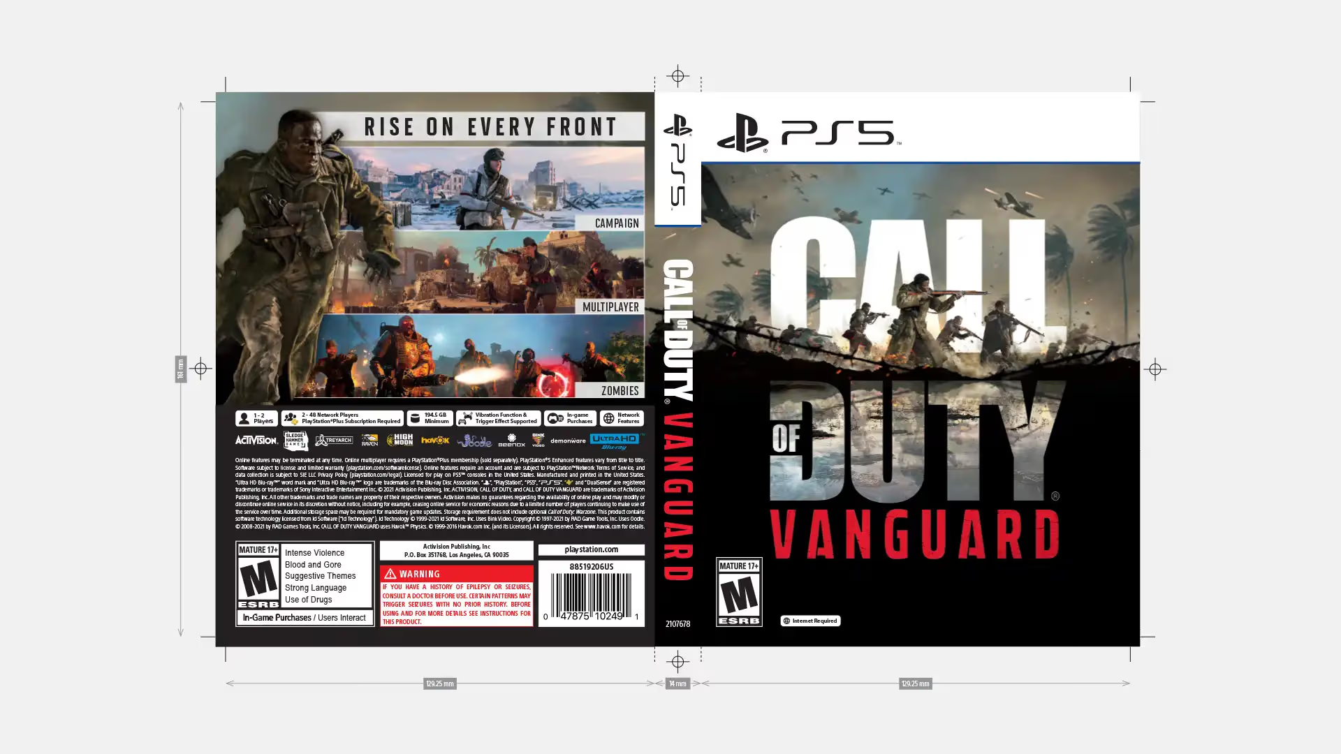 Call of Duty game packaging for PlayStation 5