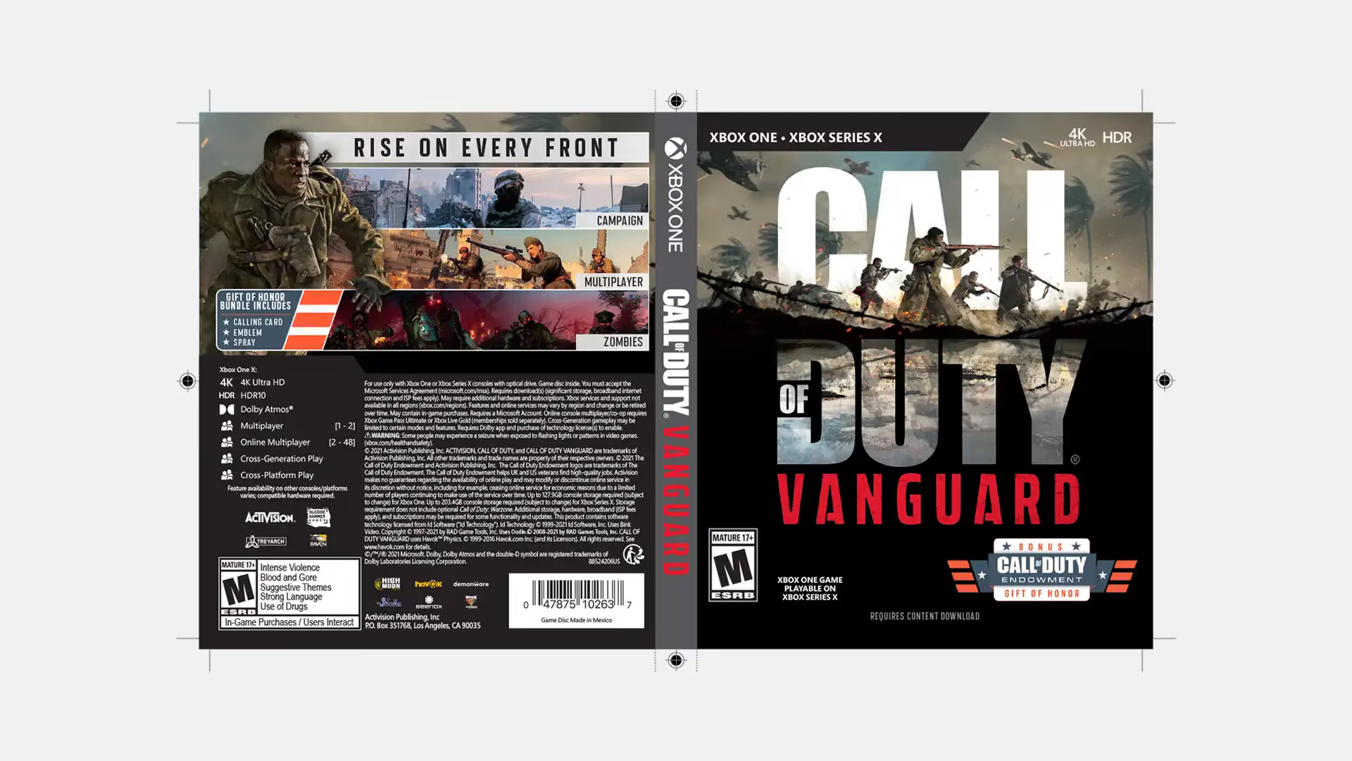 Call of Duty game packaging for Xbox